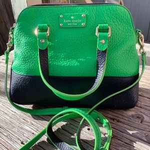 Kate Spade Green and Navy Handbag Purse